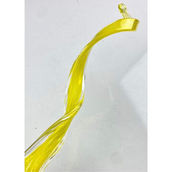 Large Hand Blown Art Glass Twist Pendant Yellow Ceiling Chandelier Piece Decor 2 - Picture 9 of 10